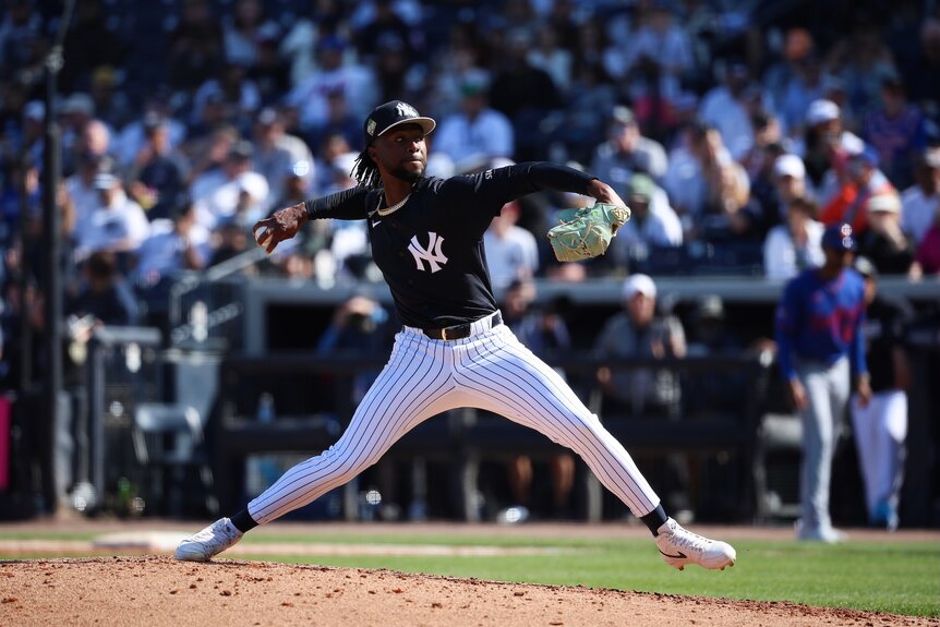 Baseball pitcher on the field during a game